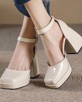 All-match square head platform France style shoes