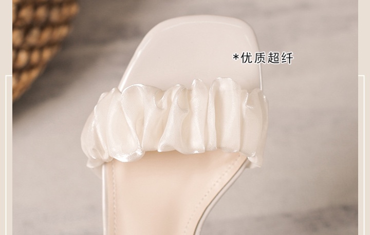 Fold lady square head summer sandals for women