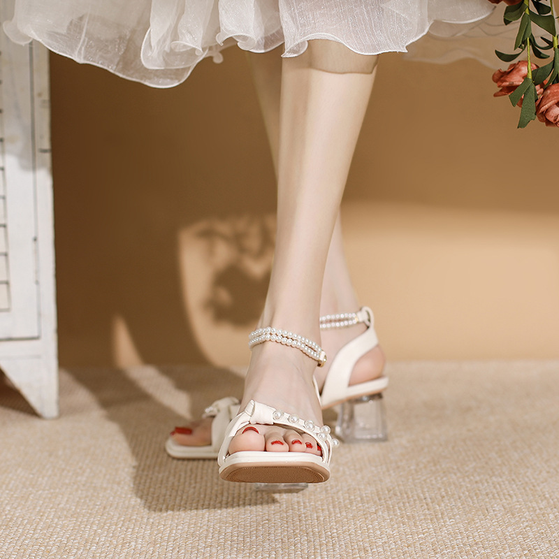 Temperament crystal high-heeled shoes summer sandals