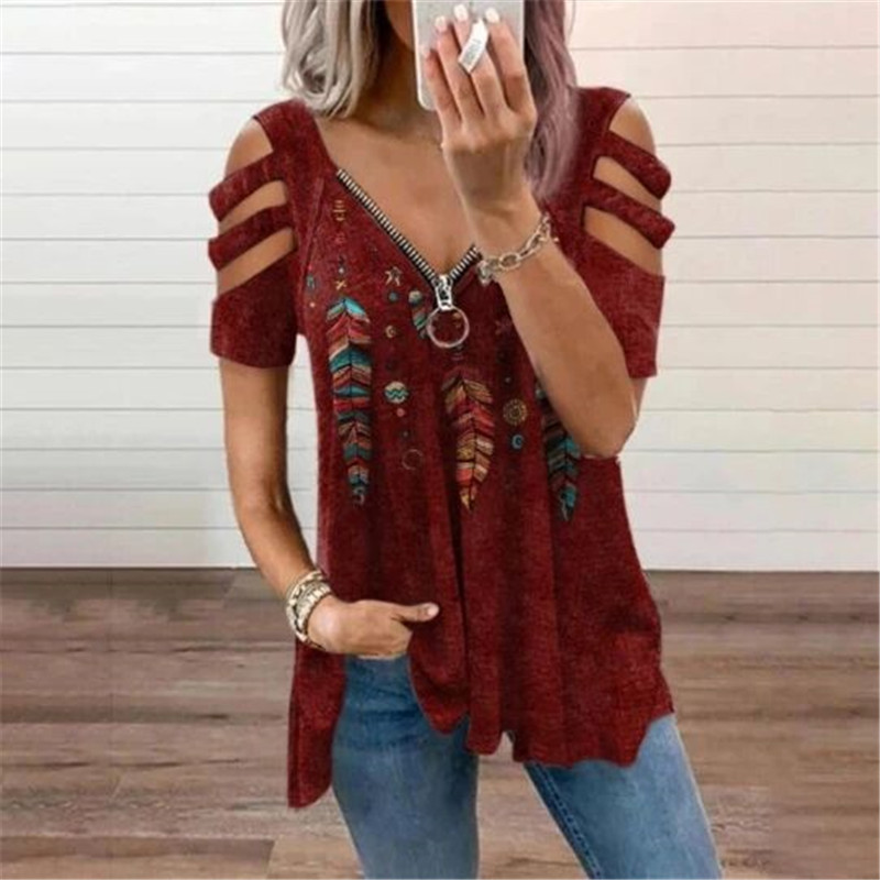 Pullover European style tops loose T-shirt for women