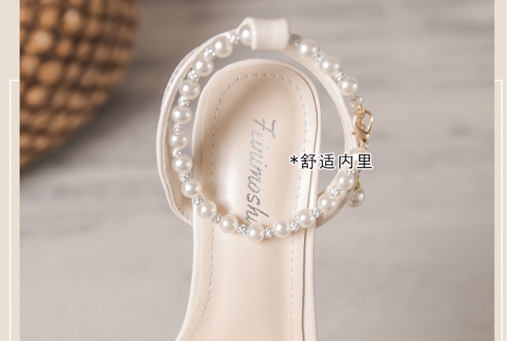 Summer collocation thick shoes fashion pearl lady sandals