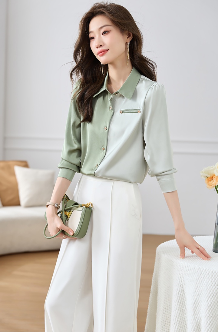 Long sleeve France style shirt temperament tops for women