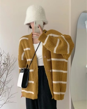 Autumn knitted bat sleeve cardigan loose lazy coat for women