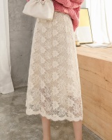 Korean style lace long dress wear high waist skirt for women