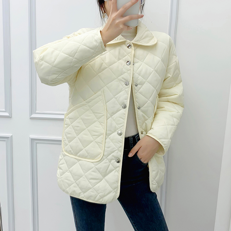 Quilted clip cotton cotton coat light winter coat for women