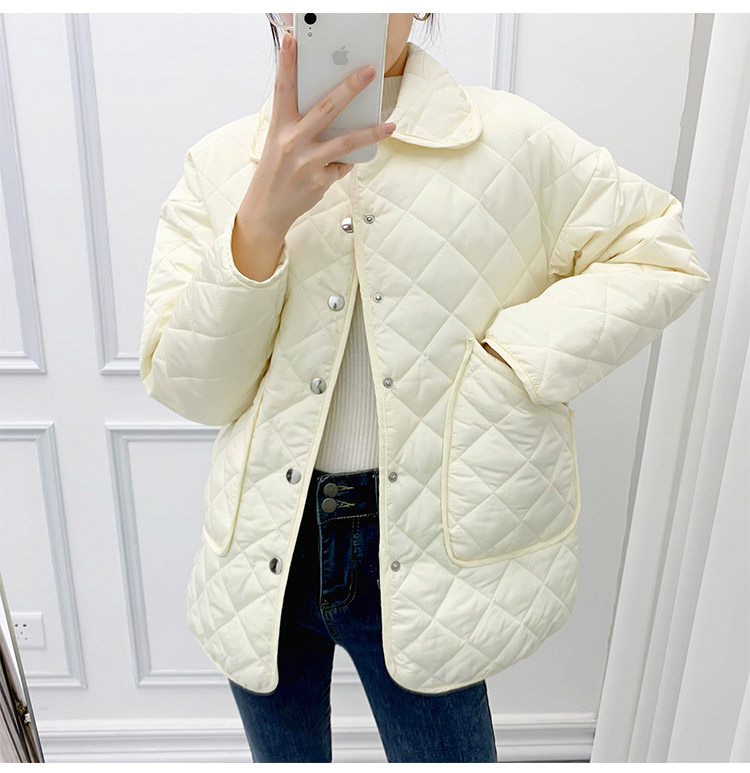Quilted clip cotton cotton coat light winter coat for women