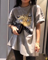 Pullover leopard summer loose T-shirt for women