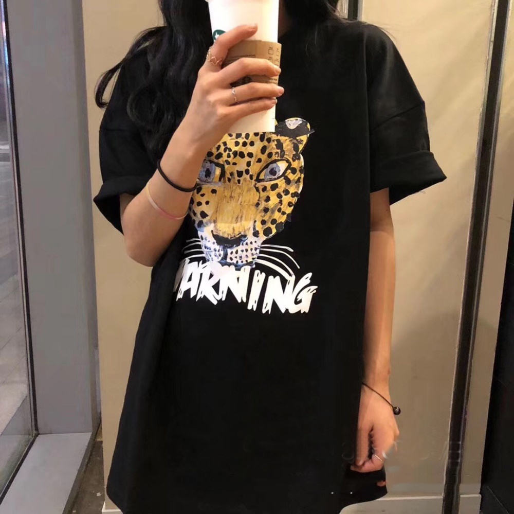 Pullover leopard summer loose T-shirt for women