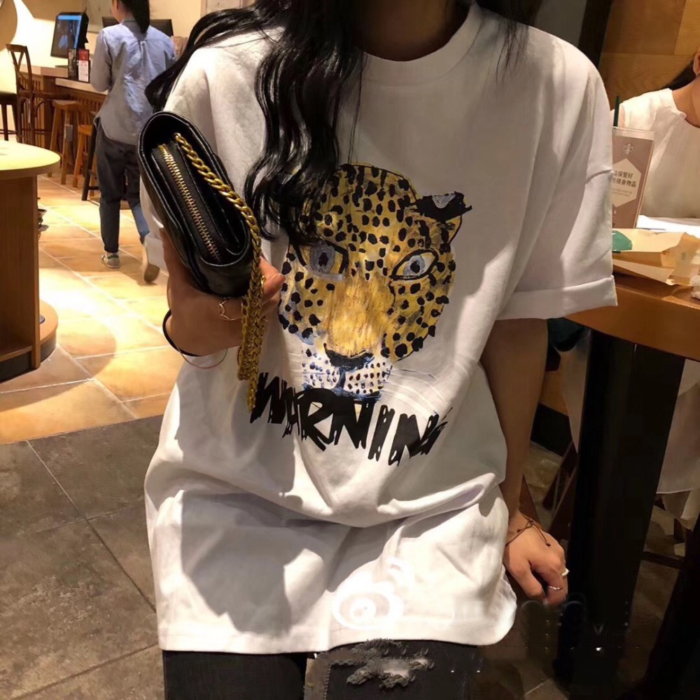 Pullover leopard summer loose T-shirt for women