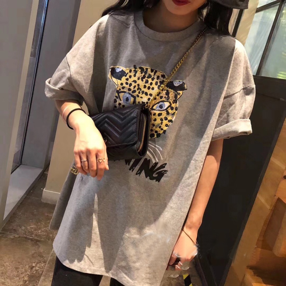 Pullover leopard summer loose T-shirt for women