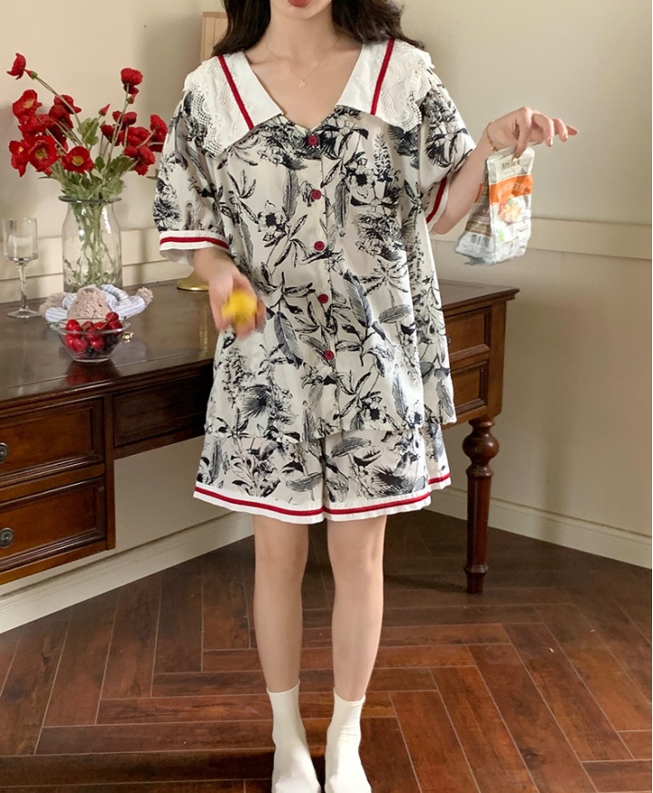 Homewear shorts short sleeve pajamas 2pcs set for women