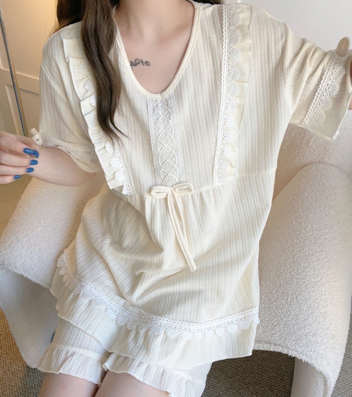Korean style shorts lace pajamas a set for women