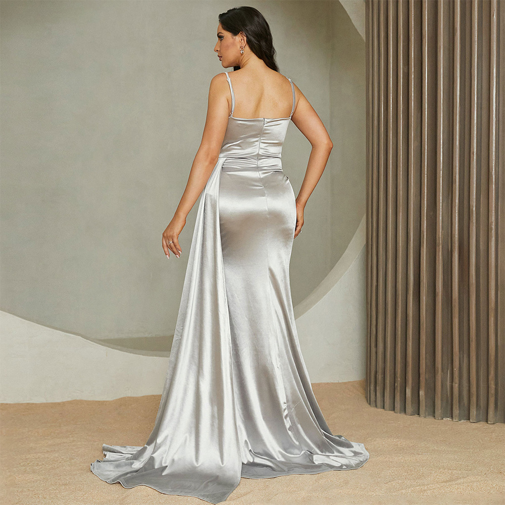 Sling pure bridesmaid dress banquet evening dress for women