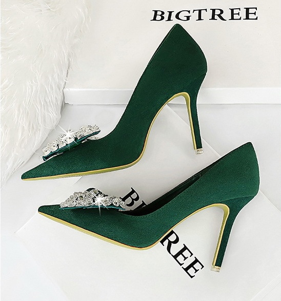 Bow fashion high-heeled shoes low shoes for women