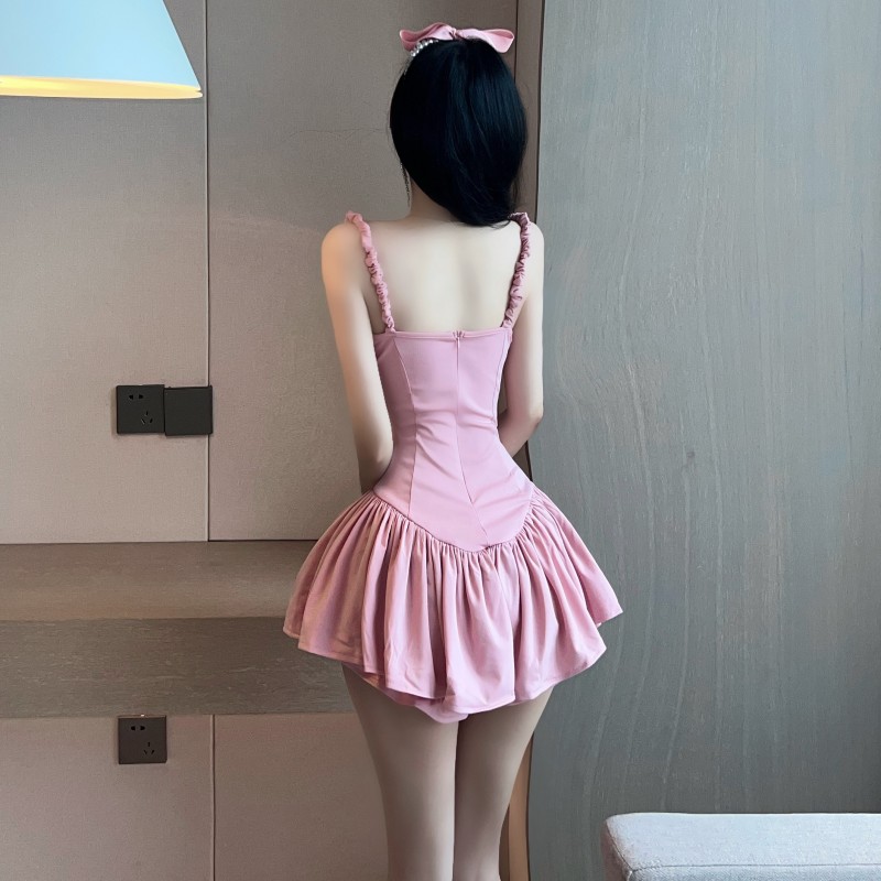 Repair waist spicegirl sweet short dress for women