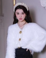 V-neck all-match tops knitted Korean style cardigan for women