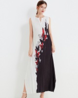 Summer slim dress printing sleeveless dress for women