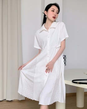 France style summer long lace dress for women