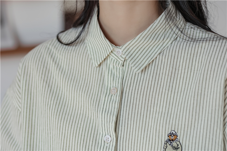 Long sleeve autumn stripe shirt for women