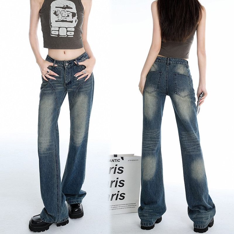 Slim spicegirl jeans elasticity splice long pants