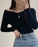 Knitted slim tops autumn strapless sweater