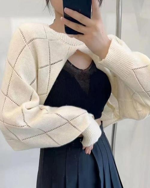 Hollow all-match sweater fashion spicegirl tops for women