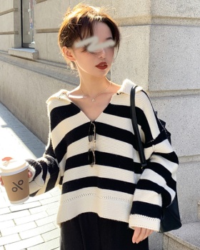 All-match wears outside sweater autumn knitted tops for women
