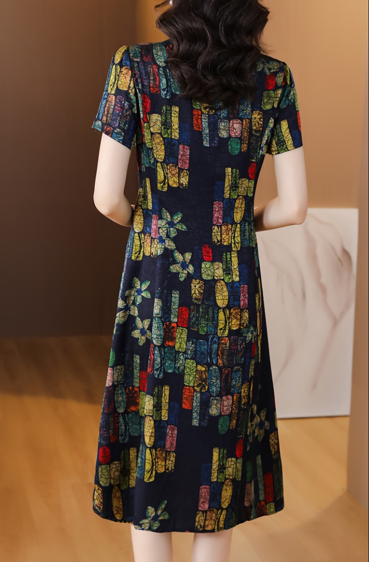 Summer real silk cheongsam silk dress for women