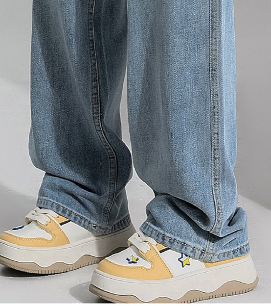 Loose all-match mopping jeans wide leg drape slim pants