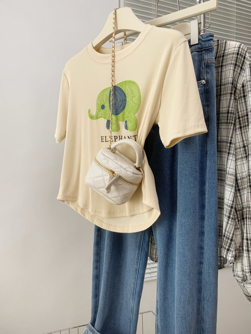 Summer elephants T-shirt all-match fashion tops