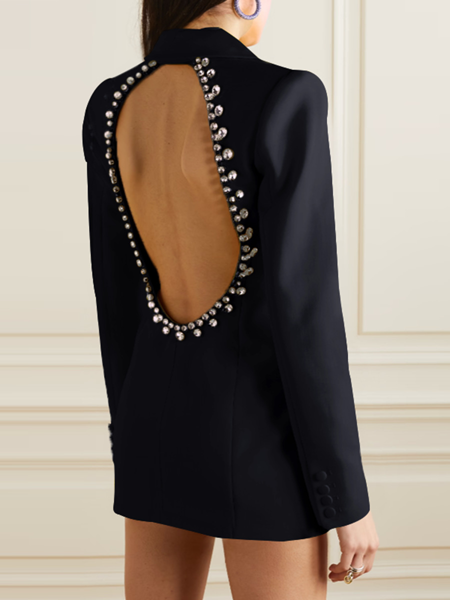 Autumn European style back hollow business suit for women