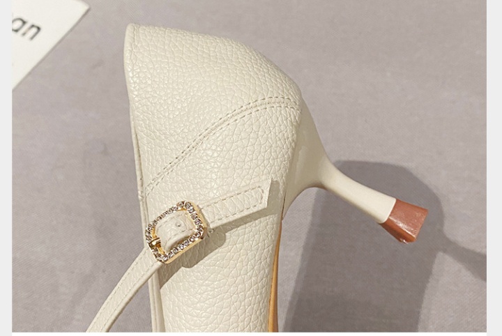 Fine-root middle-heel shoes pointed low high-heeled shoes