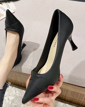 Low commuting shoes pointed rhinestone stilettos for women