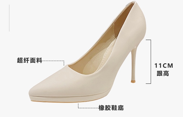 High-heeled low shoes fine-root platform for women