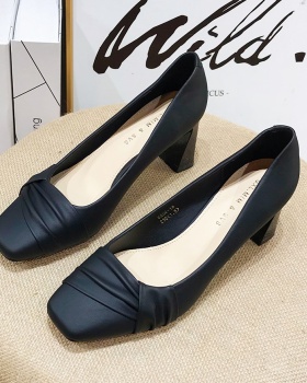 Lady commuting high-heeled shoes Casual square head shoes for women