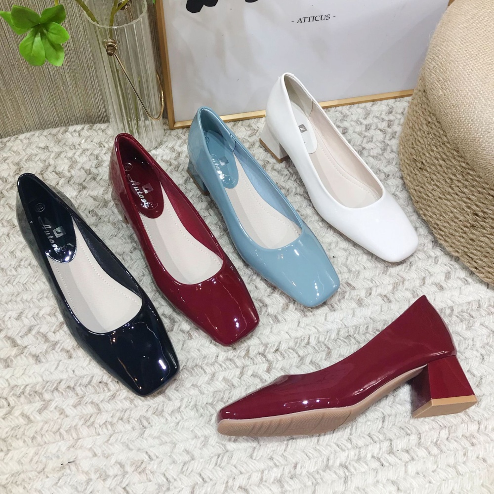 Middle-heel shoes thick high-heeled shoes for women