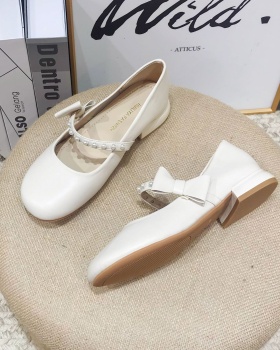Small low leather shoes spring and summer skirt for women