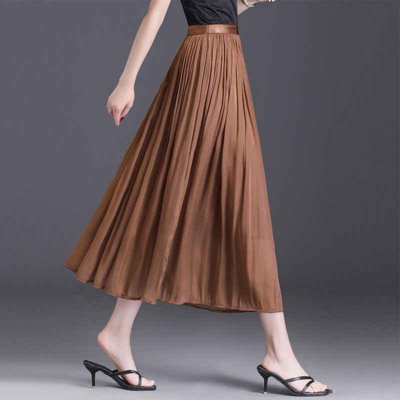 Temperament fold light summer high waist skirt
