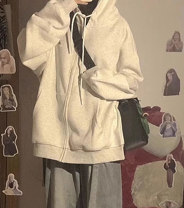 Thin cotton plus velvet coat complex printing hoodie