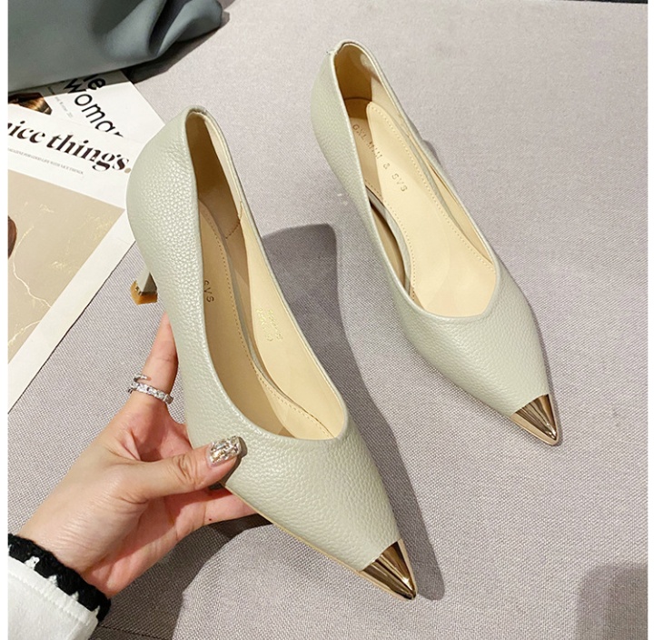 Profession middle-heel fine-root shoes low black high-heeled shoes