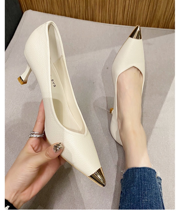 Profession middle-heel fine-root shoes low black high-heeled shoes