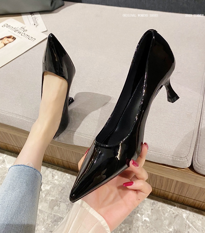 Temperament tender fine-root pointed shoes for women