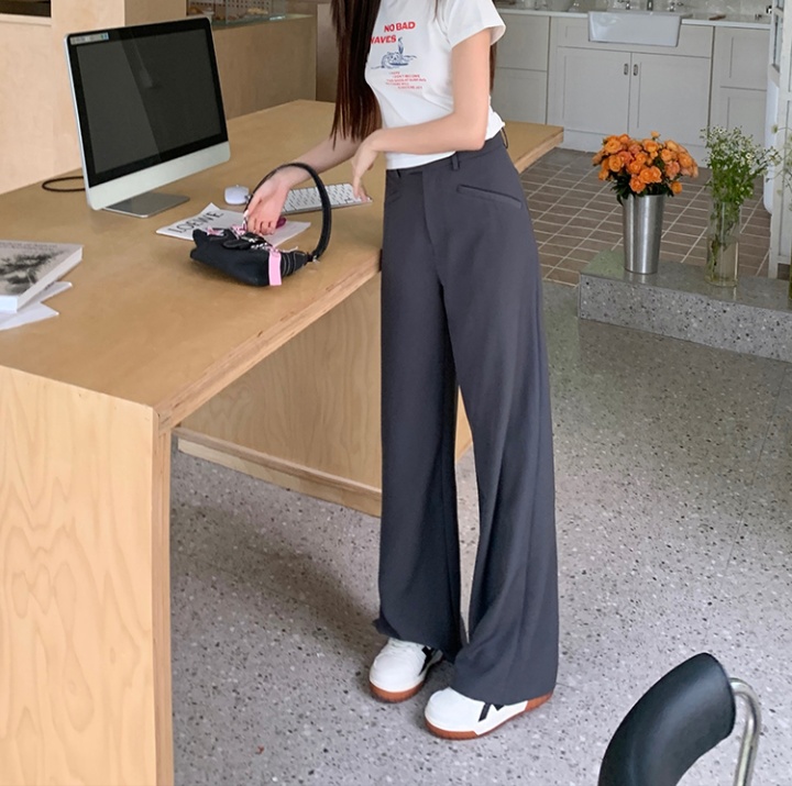 Summer paris suit pants straight long pants for women