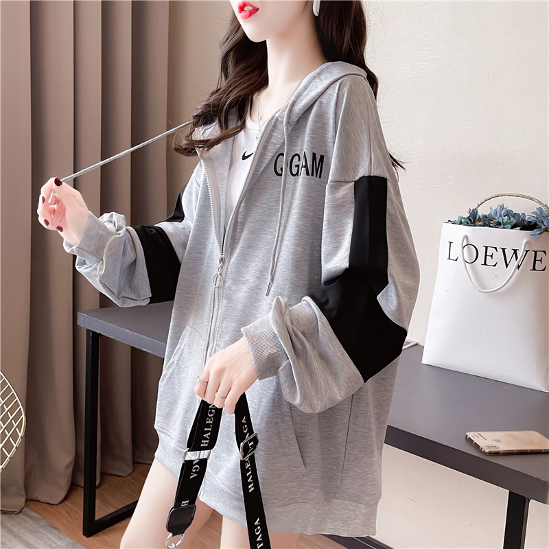 Korean style long sleeve tops loose hoodie for women