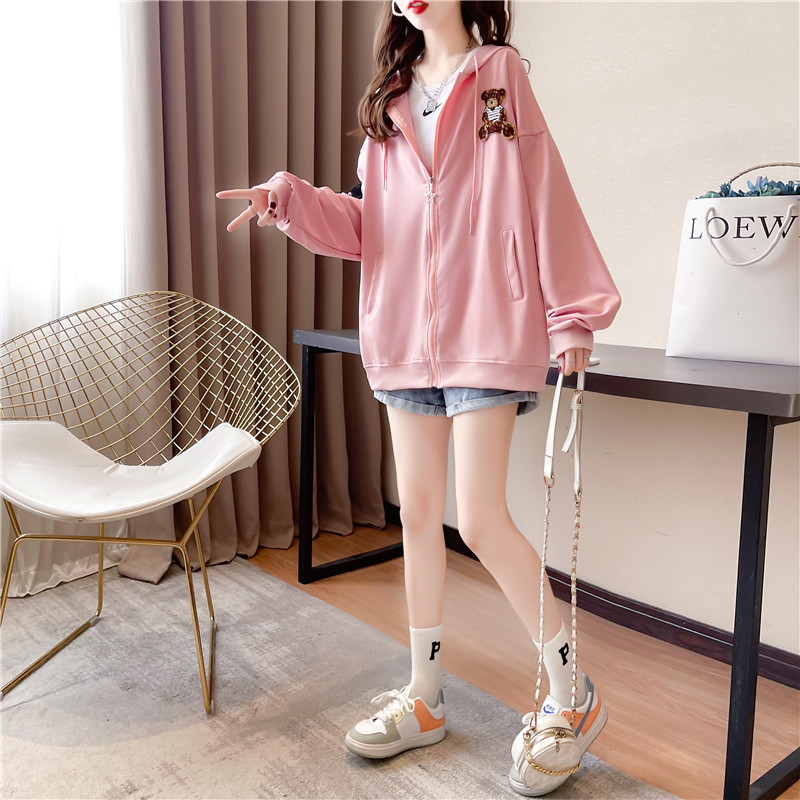 Korean style spring and autumn hoodie thin tops for women