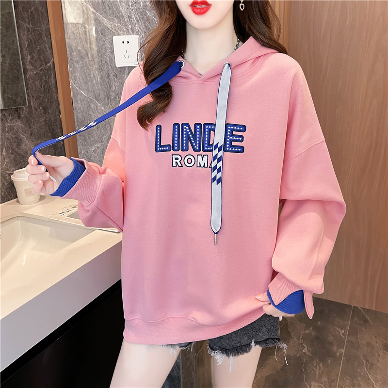 Thin spring and autumn tops Korean style hoodie for women