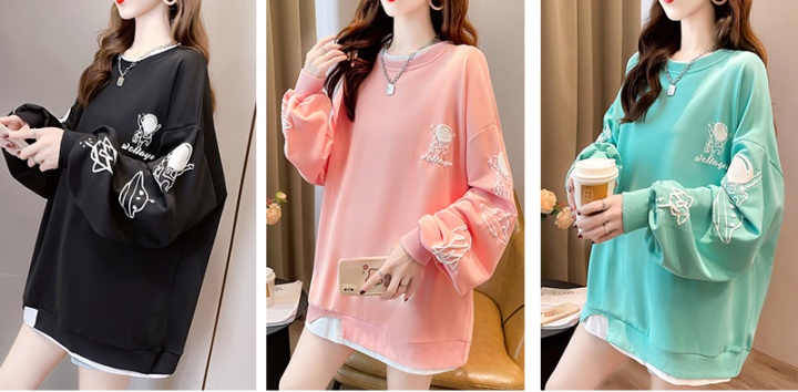 Loose slim thin hoodie cotton long sleeve tops for women