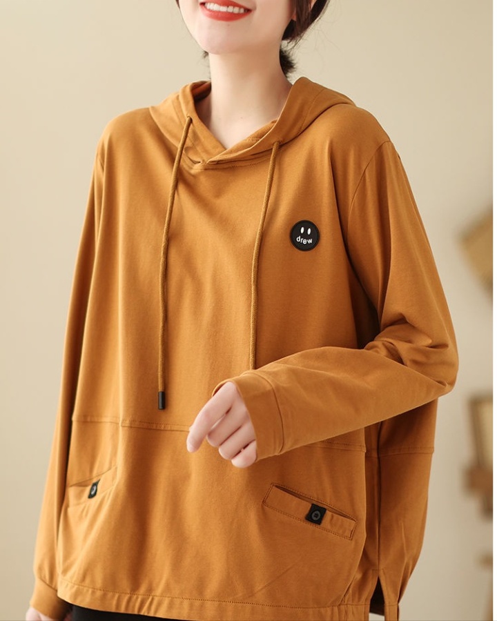Pure slim hoodie hooded pure cotton coat for women