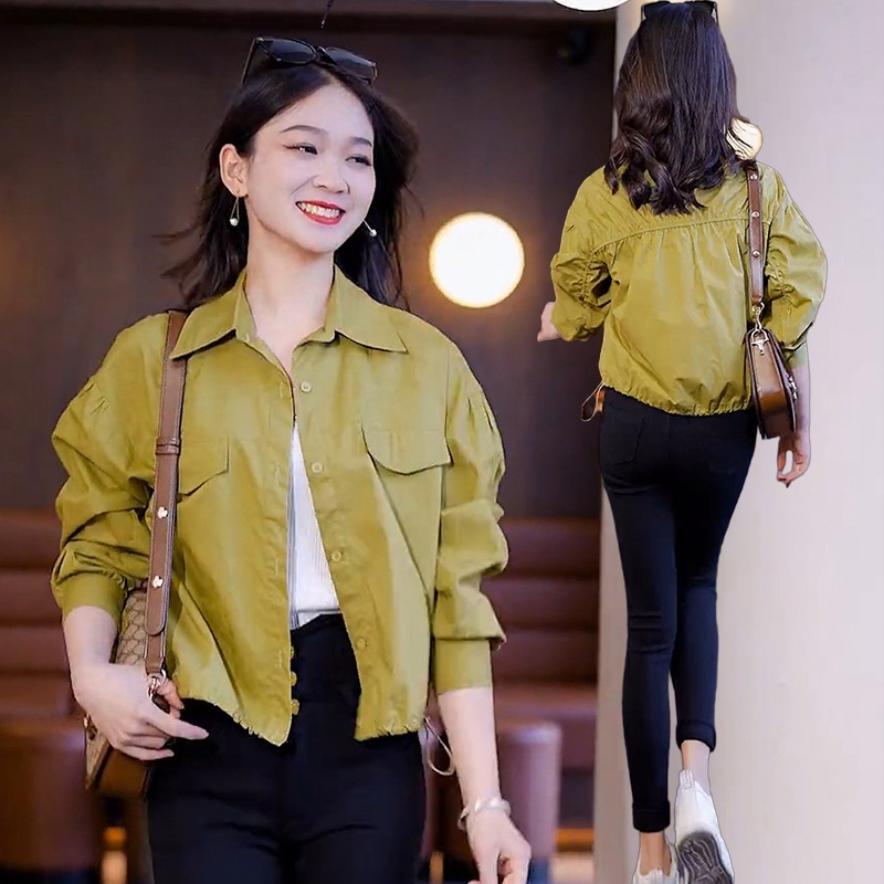 Fashion loose jacket lapel spring and autumn shirt for women