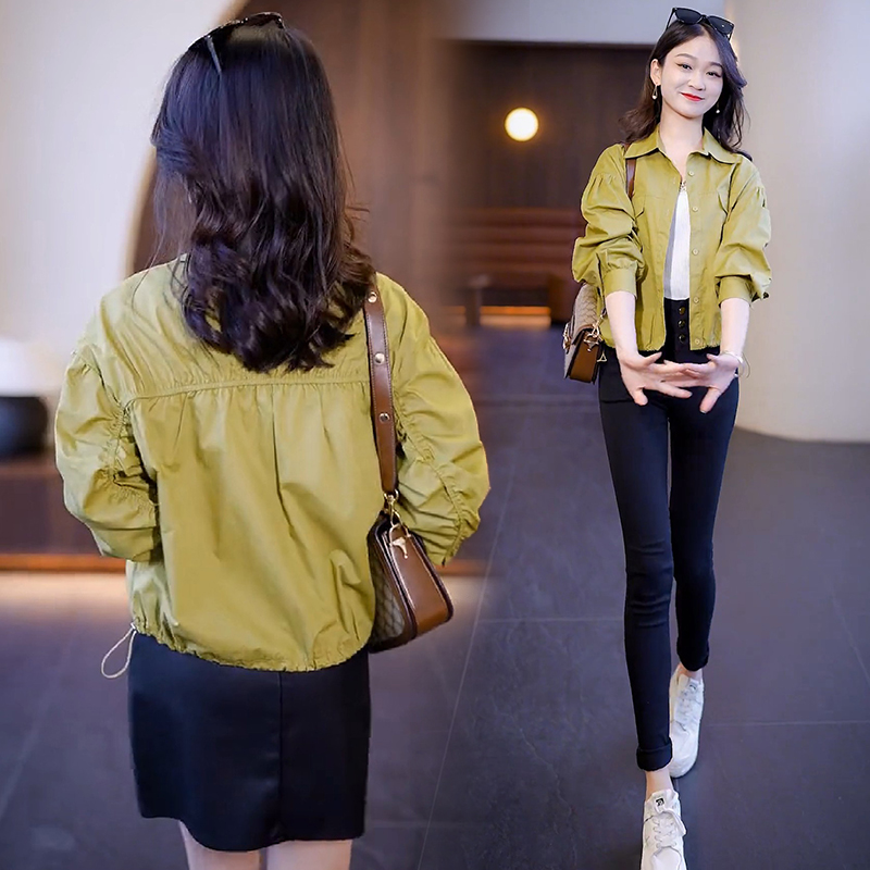 Fashion loose jacket lapel spring and autumn shirt for women